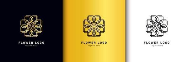 luxe or beauté fleur spa logo modèle conception de bien-être pour le vecteur d'affaires santé bien-être