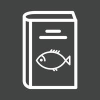 icône inversée de la ligne de recettes de fruits de mer vecteur