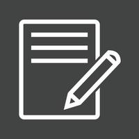 bloc-notes et ligne de crayon icône inversée vecteur