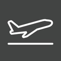 ligne de décollage de vol icône inversée vecteur