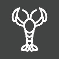 icône inversée de la ligne de homard vecteur