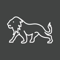 icône inversée de ligne de lion vecteur