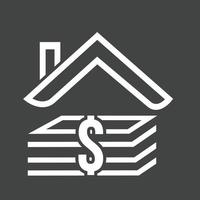 icône inversée de la ligne de prêt immobilier vecteur