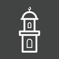 icône inversée de la ligne de la mosquée vecteur