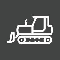 icône inversée de ligne de bulldozer vecteur