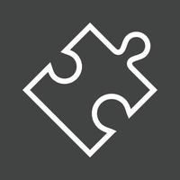 icône inversée de ligne de puzzle vecteur