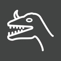 icône inversée de la ligne de visage de dinosaure vecteur