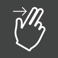 icône inversée de la ligne droite de deux doigts vecteur