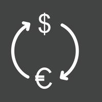icône inversée de la ligne dollar à euro vecteur