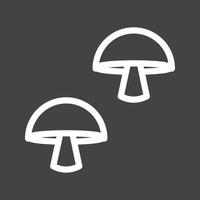 icône inversée de la ligne de champignons vecteur