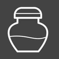 icône inversée de ligne de bouteille d'encre vecteur