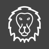 icône inversée de ligne de visage de lion vecteur