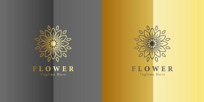 luxe or beauté fleur spa logo modèle conception de bien-être pour le vecteur d'affaires santé bien-être