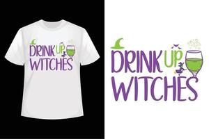 boire des sorcières - modèle de conception de t-shirt halloween vecteur