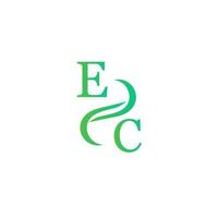 création de logo de couleur verte ec pour votre entreprise vecteur
