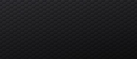 bannière noire avec des formes hexagonales. modèle de fond de charbon de bois foncé décoré par des cellules polygonales, texture avec des hexagones ou des nids d'abeilles. fond cellulaire. illustration vectorielle monochrome moderne. vecteur
