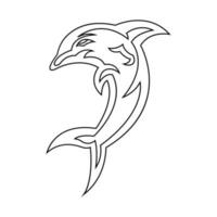 illustration d'icône de ligne de dauphin. icône d'illustration liée à l'animal marin. conception simple modifiable vecteur