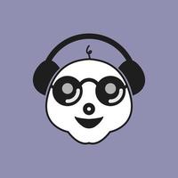 logo d'icône de combiné panda mignon vecteur