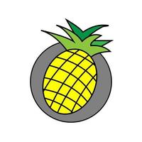 logo icône fruit ananas vecteur