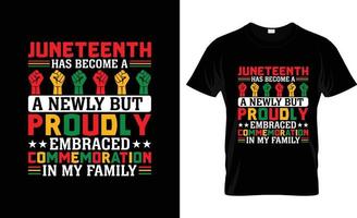 conception de t-shirt juneteenth, slogan de t-shirt juneteenth et conception de vêtements, typographie juneteenth, vecteur juneteenth, illustration juneteenth