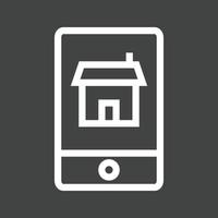 logement mobile je ligne icône inversée vecteur