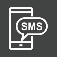 icône inversée de la ligne de notification sms vecteur