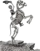 art surréaliste crâne de cow-boy jour des morts.dessin à la main et création de vecteur graphique.