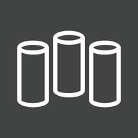 icône inversée de la ligne des barres cylindriques vecteur