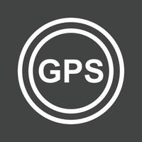 gps je ligne icône inversée vecteur