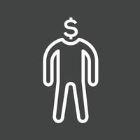 icône inversée de ligne orientée vers l'argent vecteur