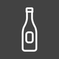 champagne en ligne bouteille icône inversée vecteur