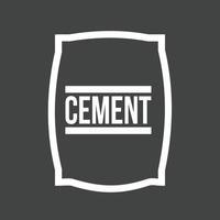 icône inversée de la ligne de sac de ciment vecteur