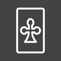 icône inversée de la ligne de cartes de clubs vecteur