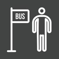 icône inversée de la ligne d'arrêt de bus vecteur