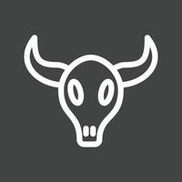 icône inversée de la ligne des cornes de taureau vecteur
