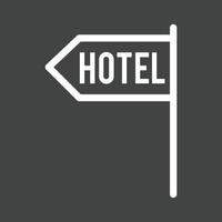 icône inversée de la ligne de signe de l'hôtel vecteur
