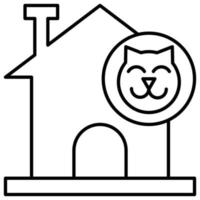 icône de la maison de chat, thème de l'animalerie vecteur