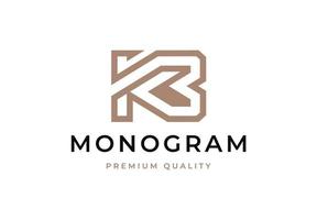 création de logo initiale kb initiale de monogramme de lettre de luxe élégant moderne vecteur