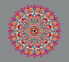 oeuvre de mandala vecteur libre indien floral coloré avec un fond simple