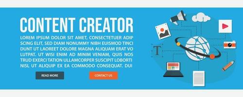 modèle de bannière web de créateur de contenu vecteur