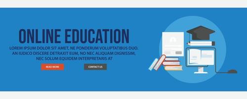 modèle de bannière web d'éducation en ligne vecteur