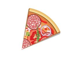 tranche de pizza dans un style plat isolé sur illustration vectorielle fond blanc vecteur