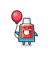 illustration de mascotte de dentifrice joue au ballon vecteur