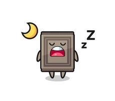 illustration de personnage de tapis dormant la nuit vecteur