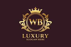 modèle de logo de luxe royal lettre initiale wb dans l'art vectoriel pour les projets de marque luxueux et autres illustrations vectorielles.