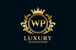 modèle de logo de luxe royal de lettre wp initial dans l'art vectoriel pour les projets de marque de luxe et autres illustrations vectorielles.