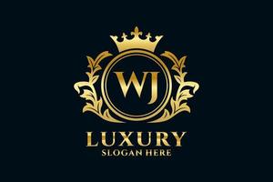 modèle de logo de luxe royal lettre initiale wj dans l'art vectoriel pour les projets de marque de luxe et autres illustrations vectorielles.