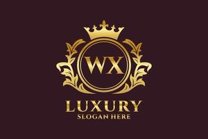 modèle de logo de luxe royal lettre initiale wx dans l'art vectoriel pour les projets de marque luxueux et autres illustrations vectorielles.