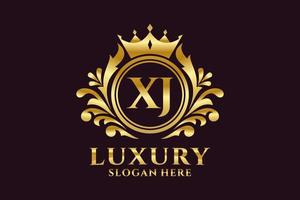 modèle initial de logo de luxe royal de lettre xj dans l'art vectoriel pour des projets de marque luxueux et d'autres illustrations vectorielles.