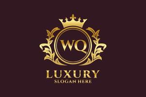 modèle de logo de luxe royal lettre initiale wq dans l'art vectoriel pour les projets de marque luxueux et autres illustrations vectorielles.